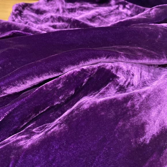 **NWOT ** Ralph Lauren Deep Purple Silk Velvet Wrap Look Brooch Buckle Dress 8 - Picture 13 of 15